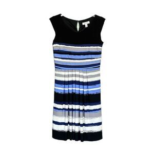 DressBarn | Black Blue Grey Striped Women’s Maxi Sleeveless Dress